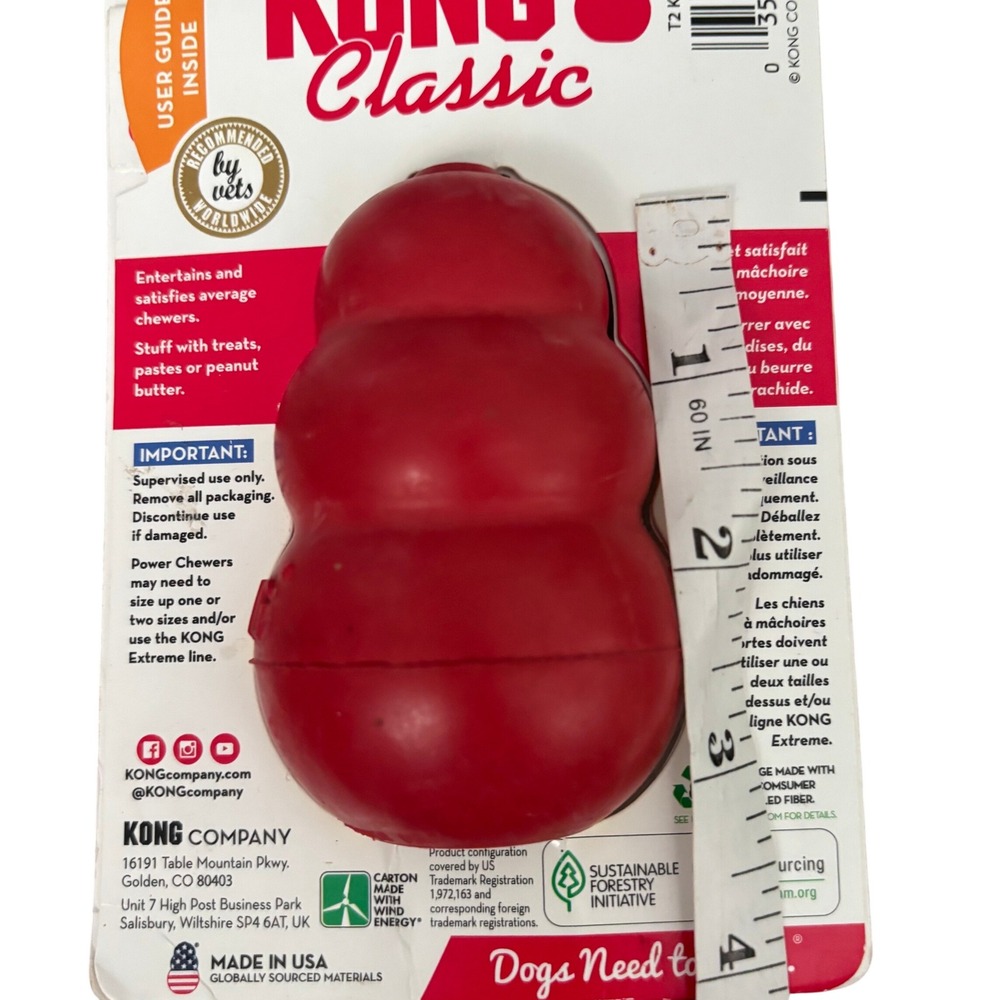 NEW Classic Kong Dog Toy Size Medium Red Rubber Chew Toy Stuffable - Picture 4 of 4